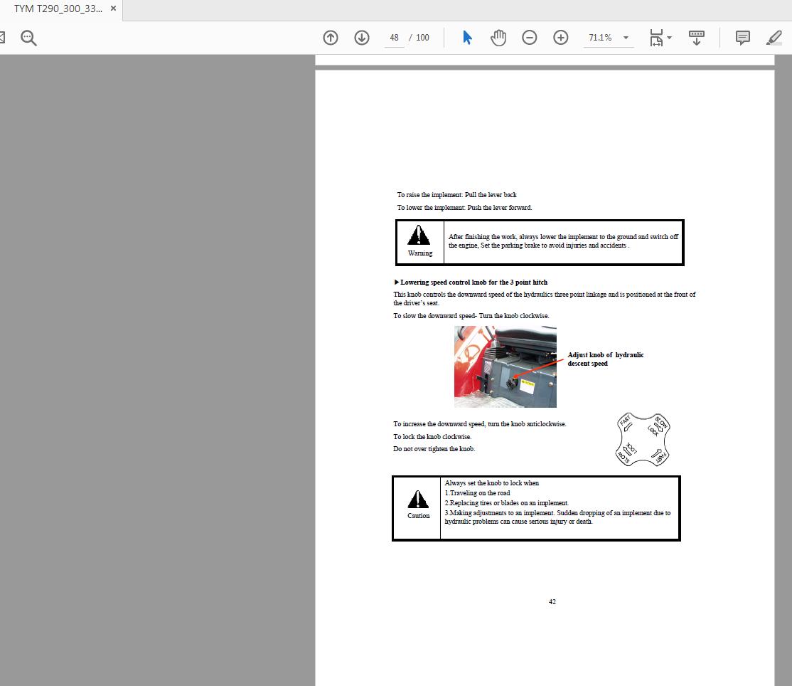 TYM T290300330 Tractor Operators Manual 3