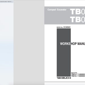 Takeuchi Multilanguage Service Manual New Updated 2019 DVD9
