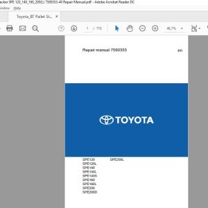 ToyotaBT Pallet Stacker SPE 120140160200L 7590353 40 Repair Manual 1