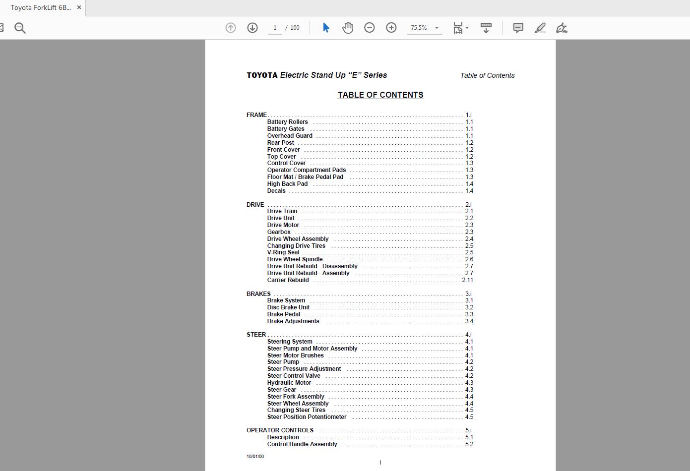 Toyota ForkLift 6BNCUE15 18 Seires Service Manual 1