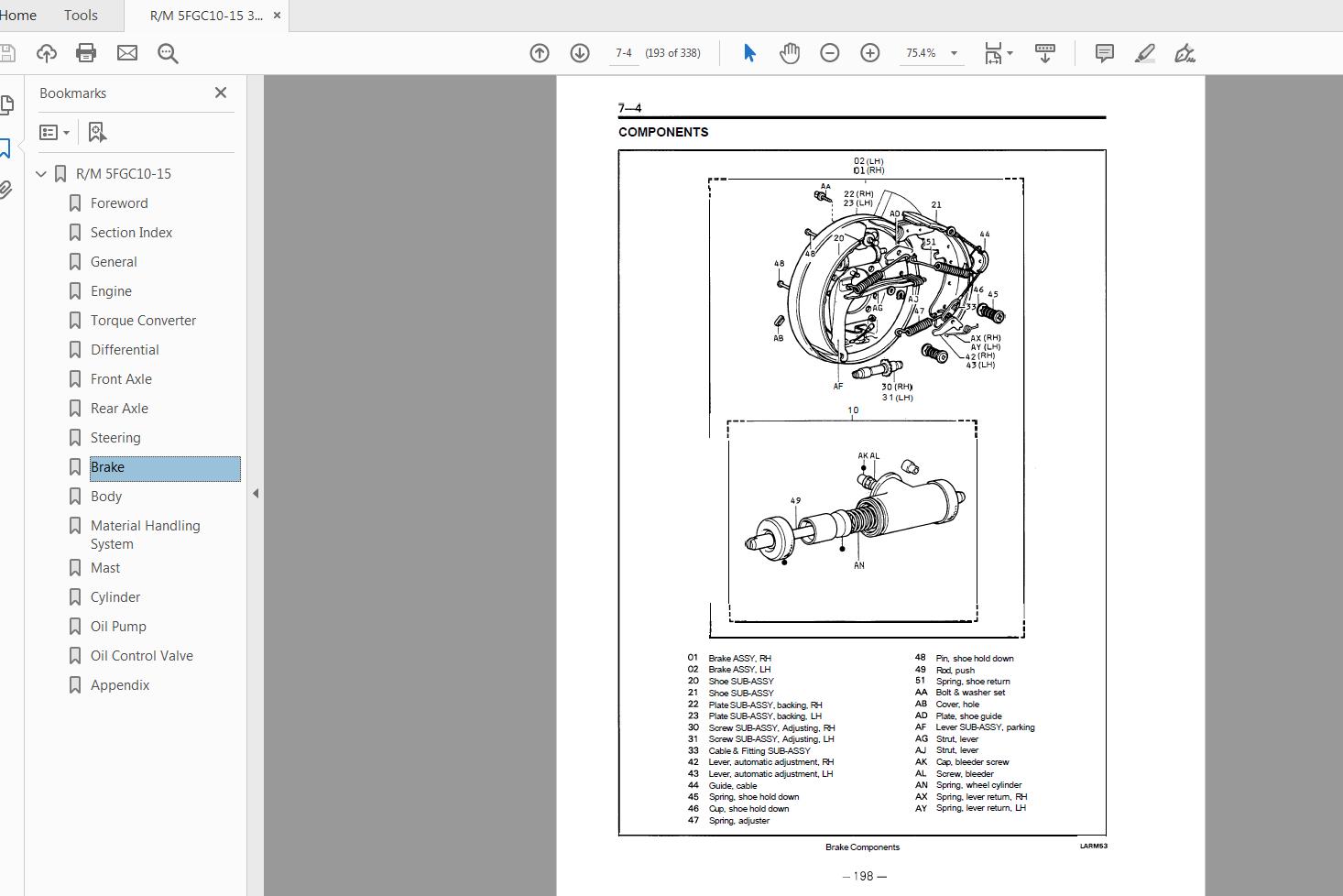 Toyota Forklift 5FGC 30 5FGC101315 Series Repair Manual 4