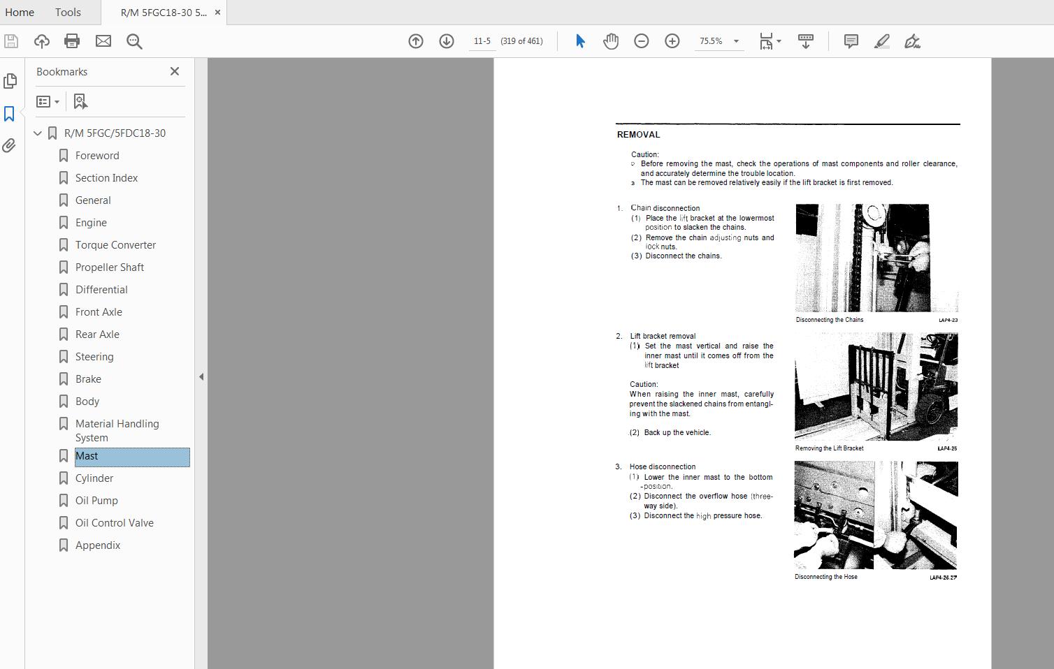 Toyota Forklift 5FGDC18 30 Series Repair Manual CE004 4