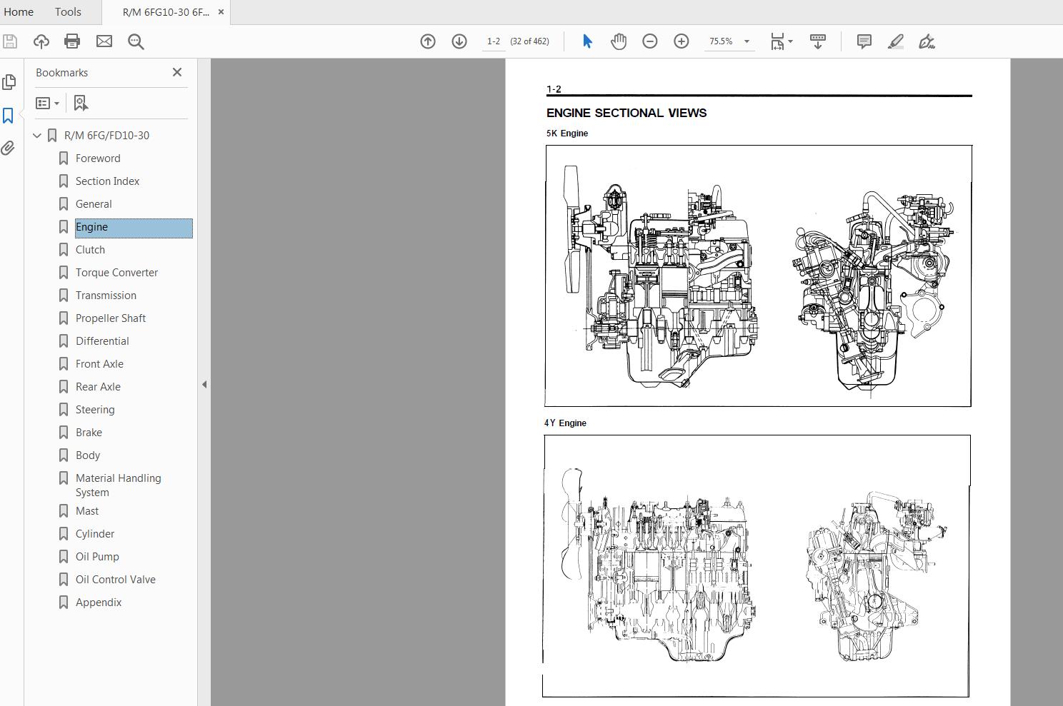 Toyota Forklift 6FGD10 30 Repair Manual CE012 2