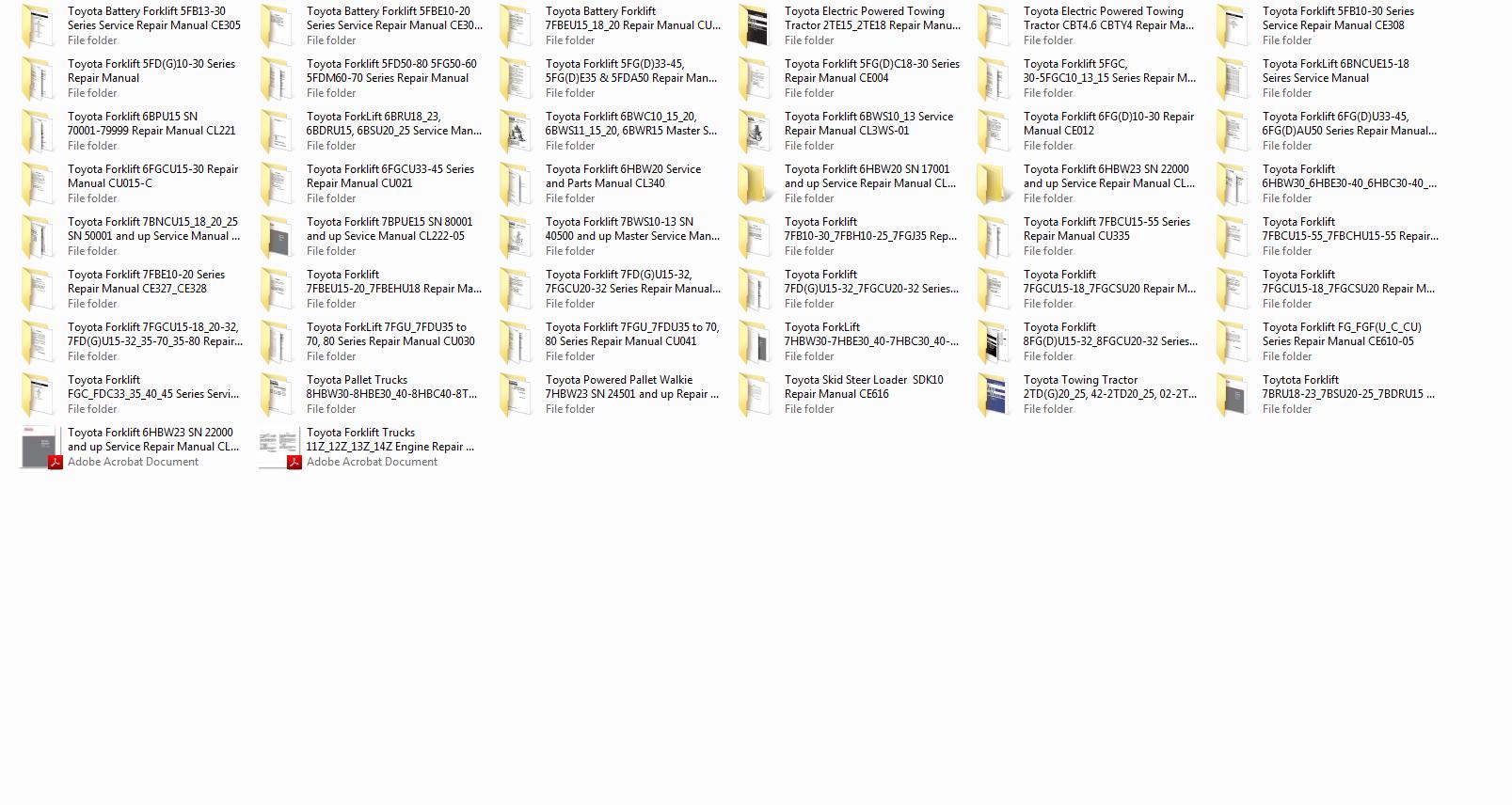 Toyota Forklift Sevice Repair Manual Parts Manual 1