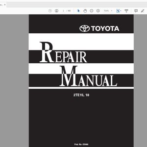 Toyota Forklift Sevice Repair Manual Parts Manual 3