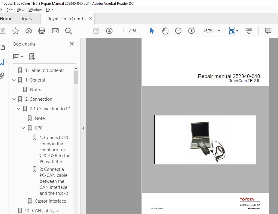 Toyota TruckCom TE 28 Repair Manual 252340 040 1