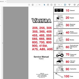 Valtra 205 900415MA75A85A95 Tractors Service Manual 1