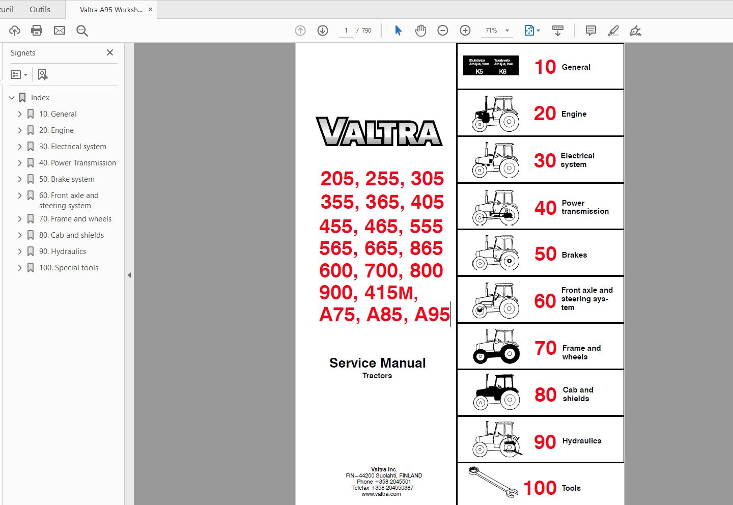 Valtra 205 900415MA75A85A95 Tractors Service Manual 1