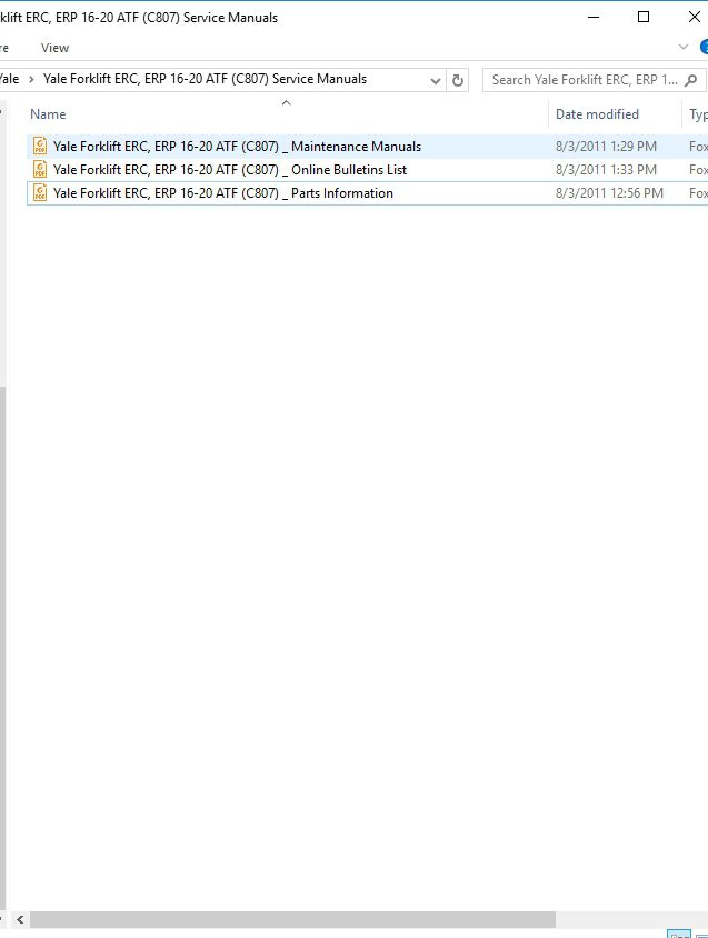 Yale Forklift ERC ERP 16 20 ATF C807 Service Manuals 1