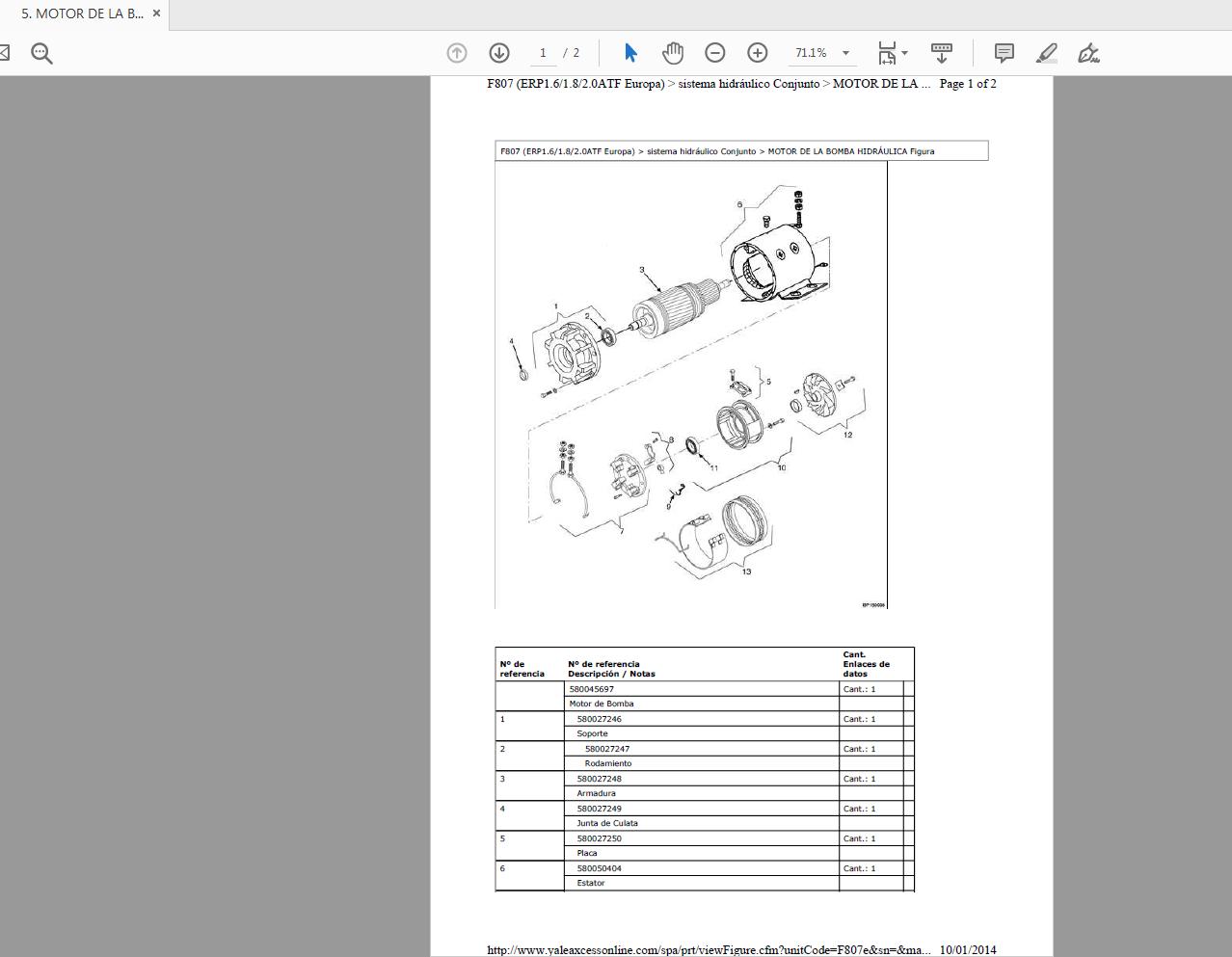 Yale Forklift ERP161820ATF F807 Parts Catalog01 2014 4