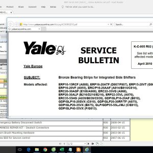 Yale Forklift ERP 10 15 RCF А888 Service Manuals