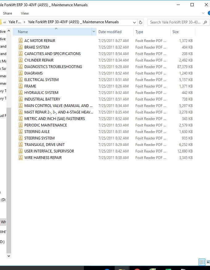 Yale Forklift ERP 30 40VF A955 Service Manuals 4