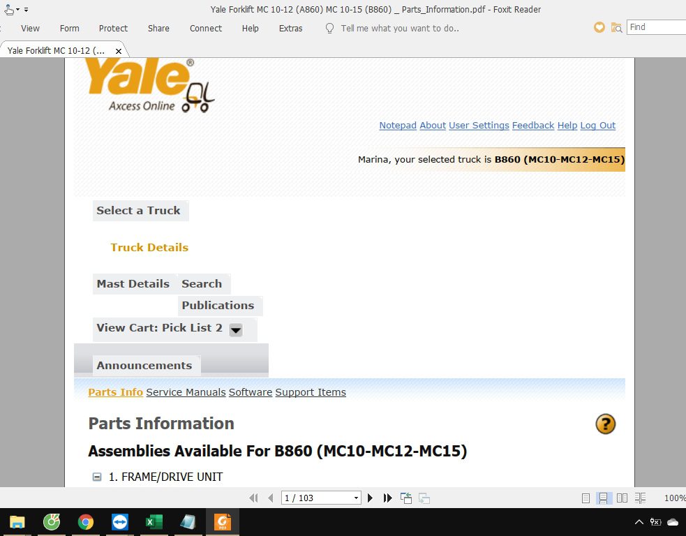 Yale Forklift MC 10 15 B860 Service Manuals 2