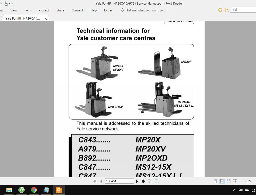 Yale Forklift MP20XV A979 Service Manual 3