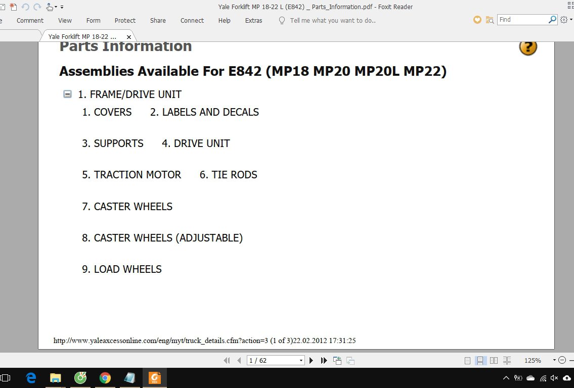 Yale Forklift MP 18 22 L E842 ServiceManuals 3