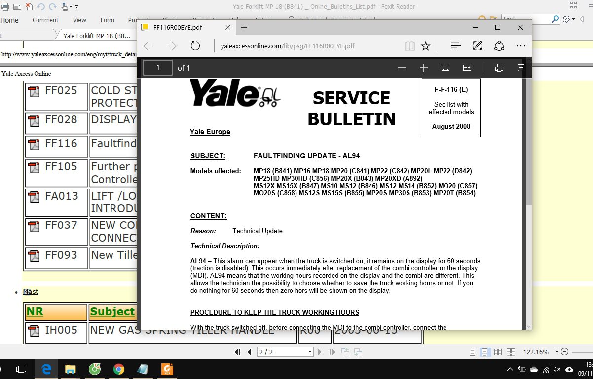Yale Forklift MP 18 B841 ServiceManuals 4