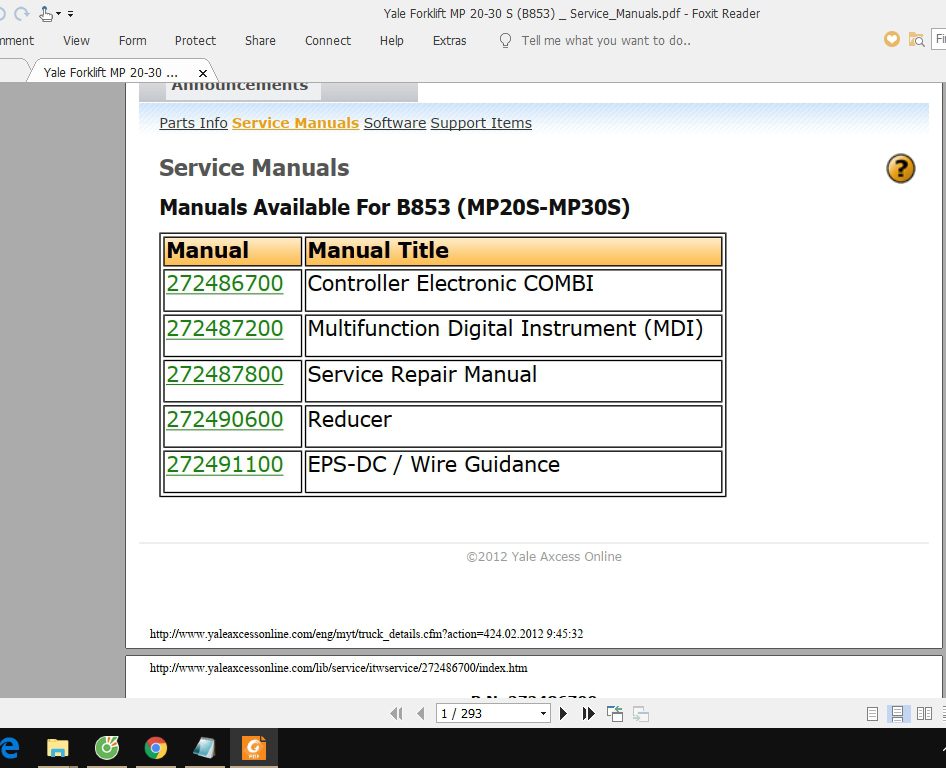 Yale Forklift MP 20 30 S B853 ServiceManuals 2