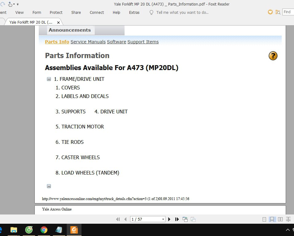 Yale Forklift MP 20 DL A473 ServiceManuals 2