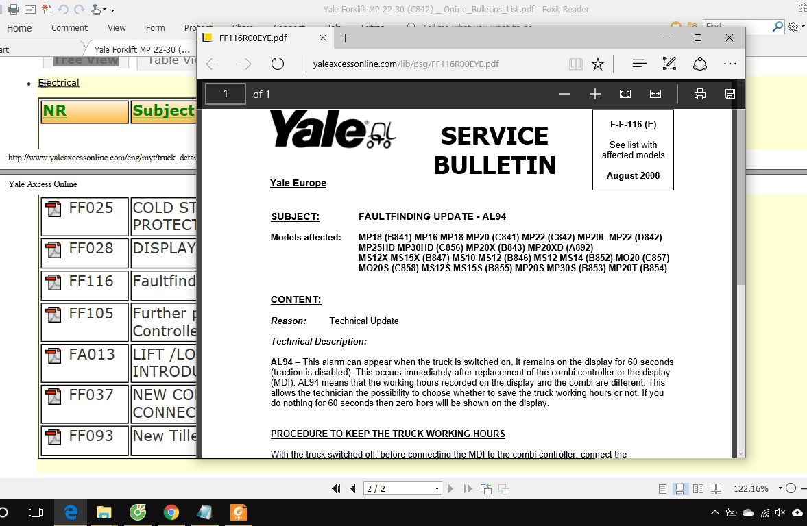 Yale Forklift MP 22 30 C842 ServiceManuals 4