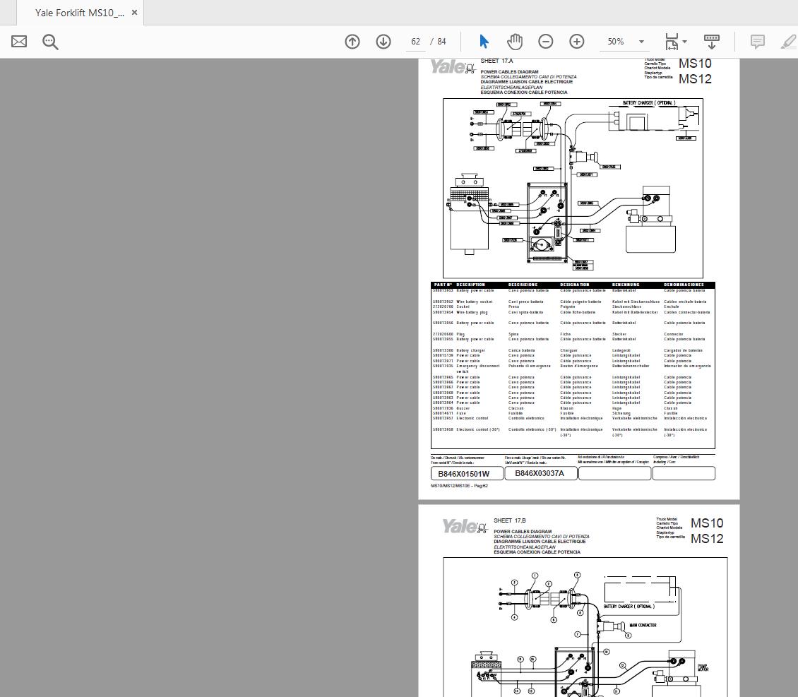 Yale Forklift MS10MS12MS10E 524148914 Parts Manual092006 4