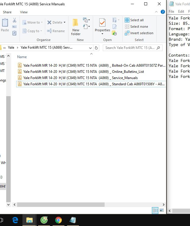 Yale Forklift MTC 15 A869 Service Manuals 1