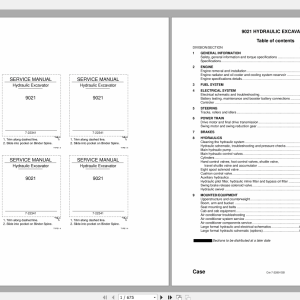 Case Hydraulic Excavator 9021 7 22341 Service Manual 1