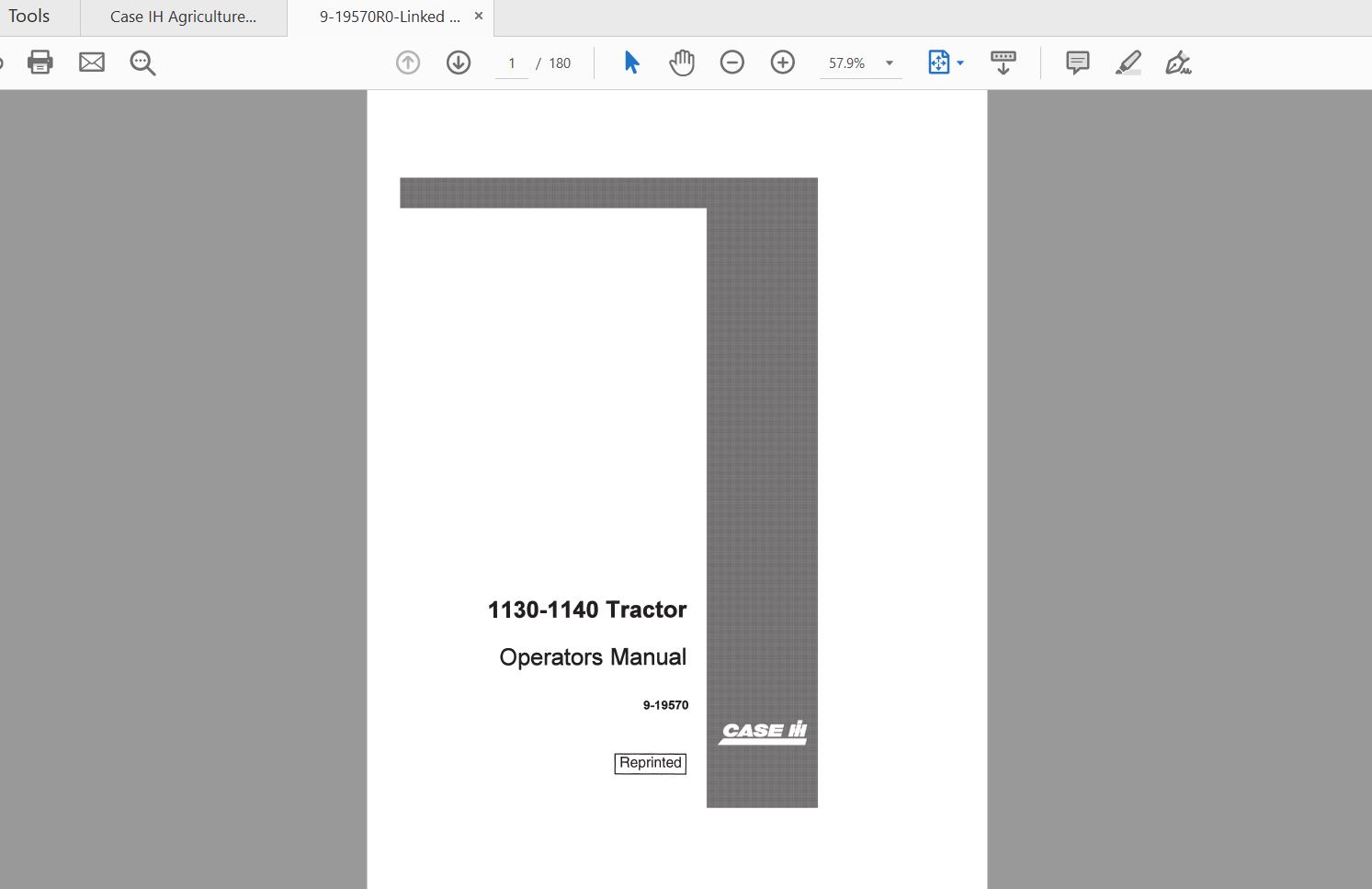 Case IH Tractor 11301140 Operators Manual9 19570 1FbTLU