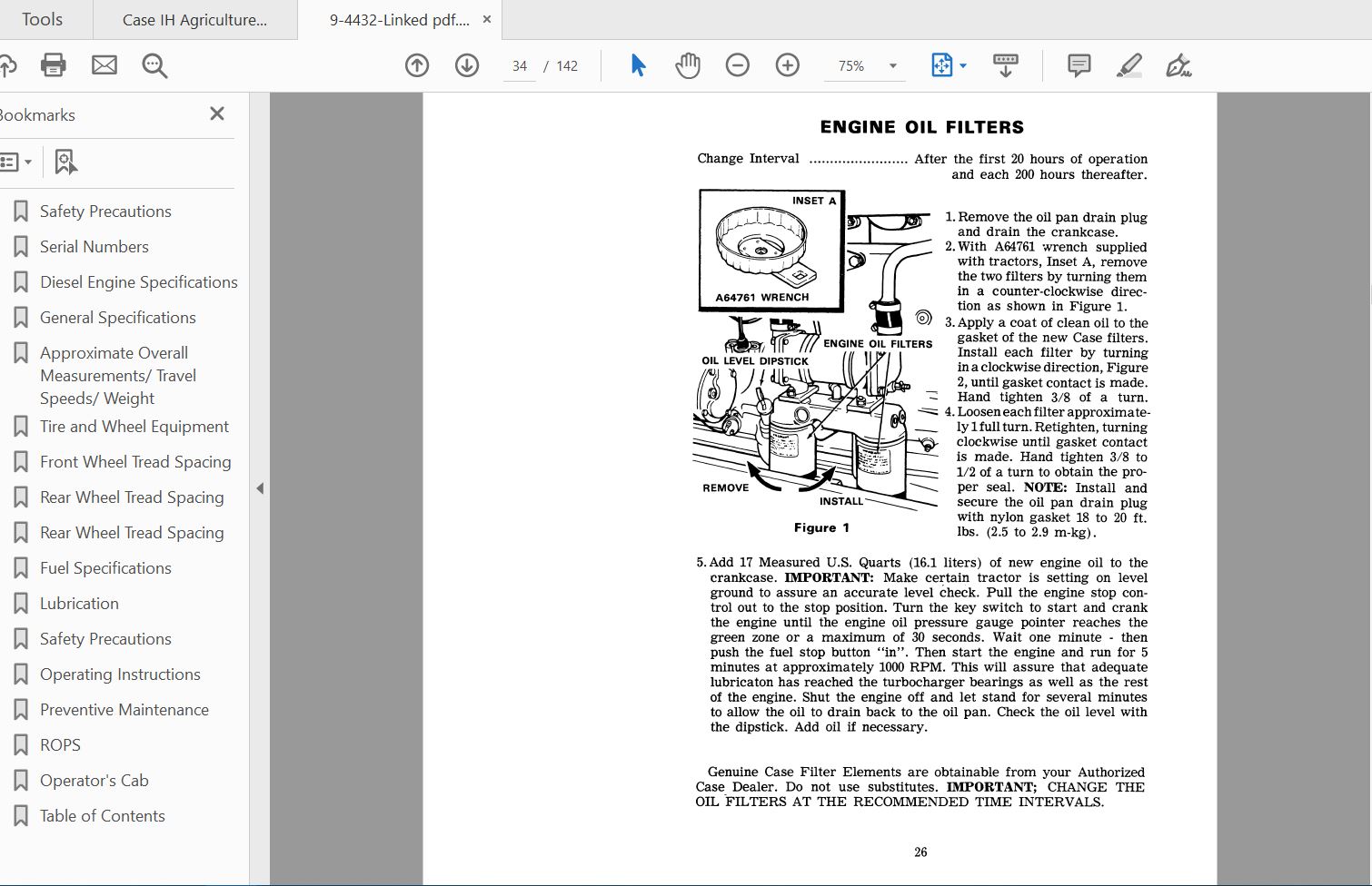 Case IH Tractor 1175 Operators Manual9 4432 4