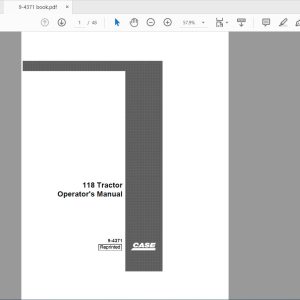 Case IH Tractor 118 Operators Manual9 4371 1