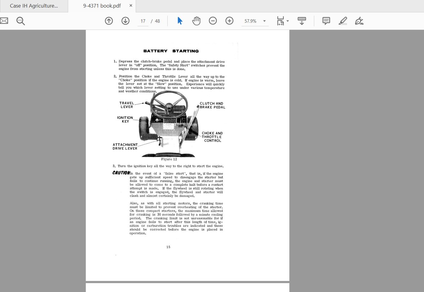 Case IH Tractor 118 Operators Manual9 4371 4