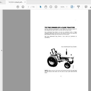 Case IH Tractor 1190 Operators Manual9 9125 1