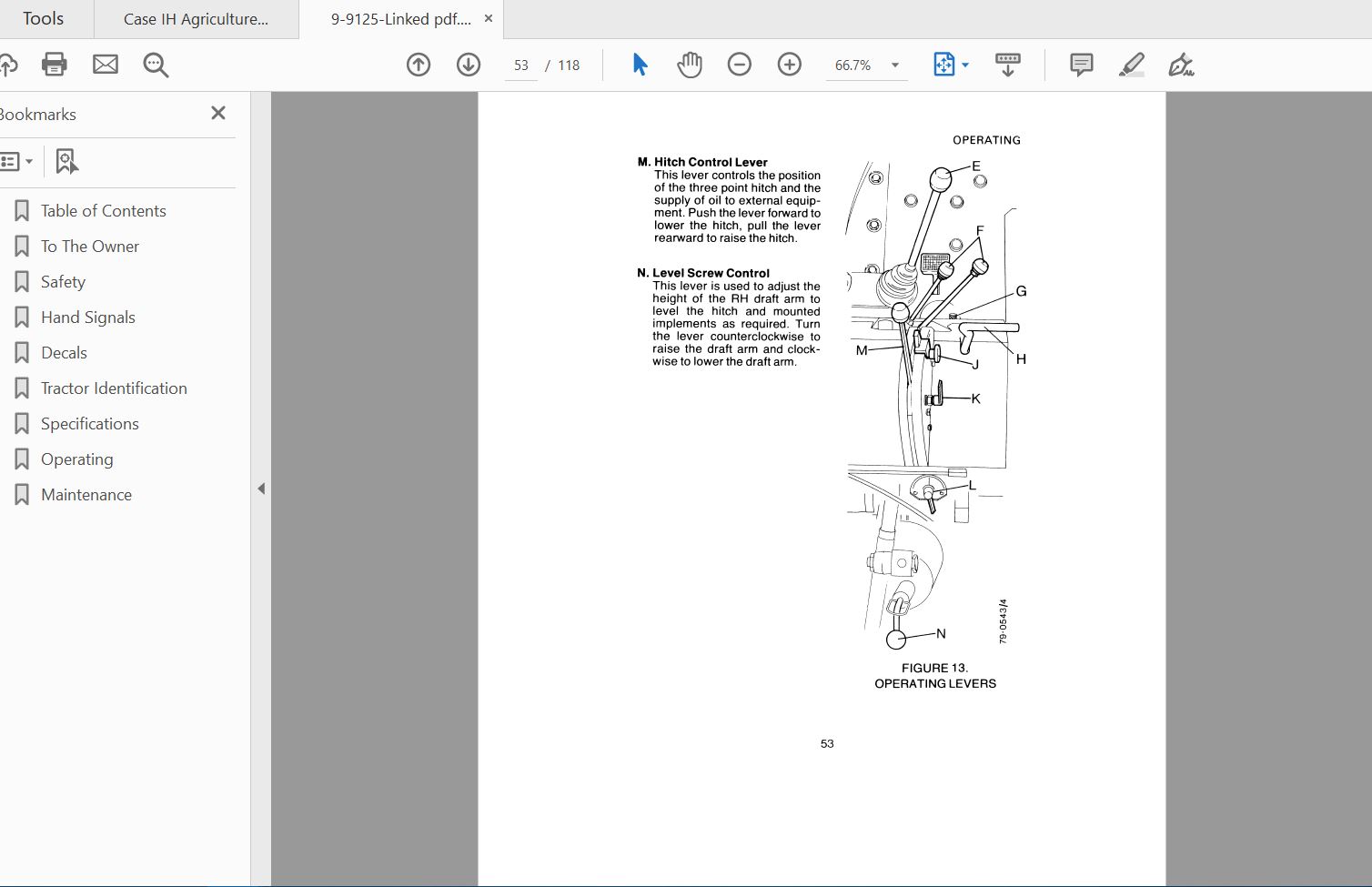 Case IH Tractor 1190 Operators Manual9 9125 3