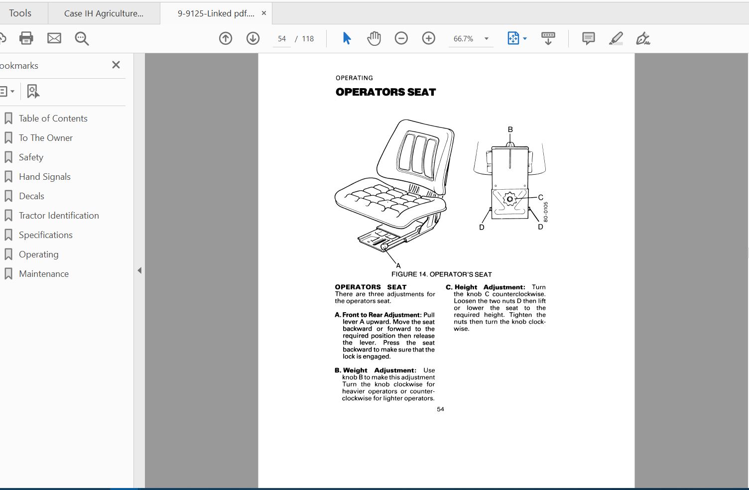 Case IH Tractor 1190 Operators Manual9 9125 4