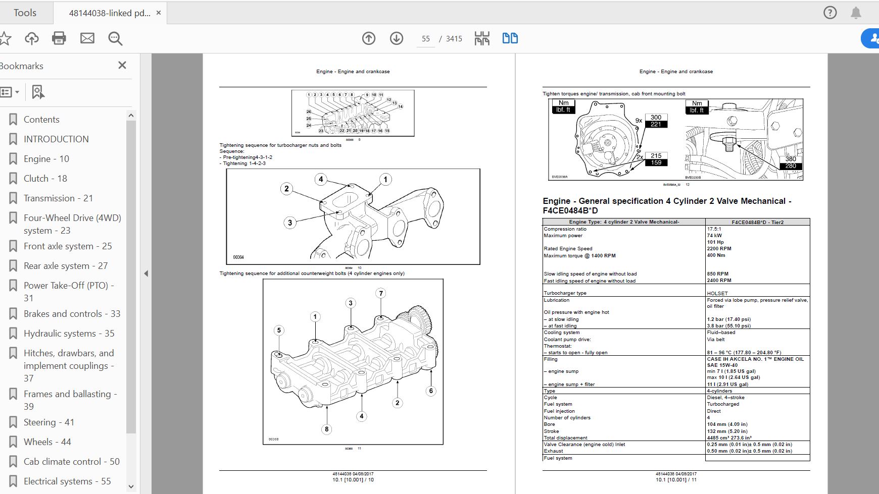 Case IH Tractor 1254 1404 Service Manual48144038 2