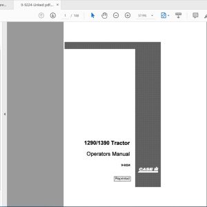 Case IH Tractor 1290 1390 Operators Manual9 9224 1
