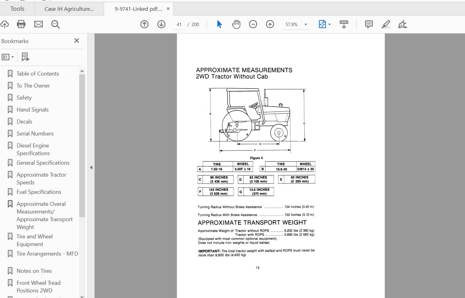 Case IH Tractor 1294 Operators Manual9 9741 2