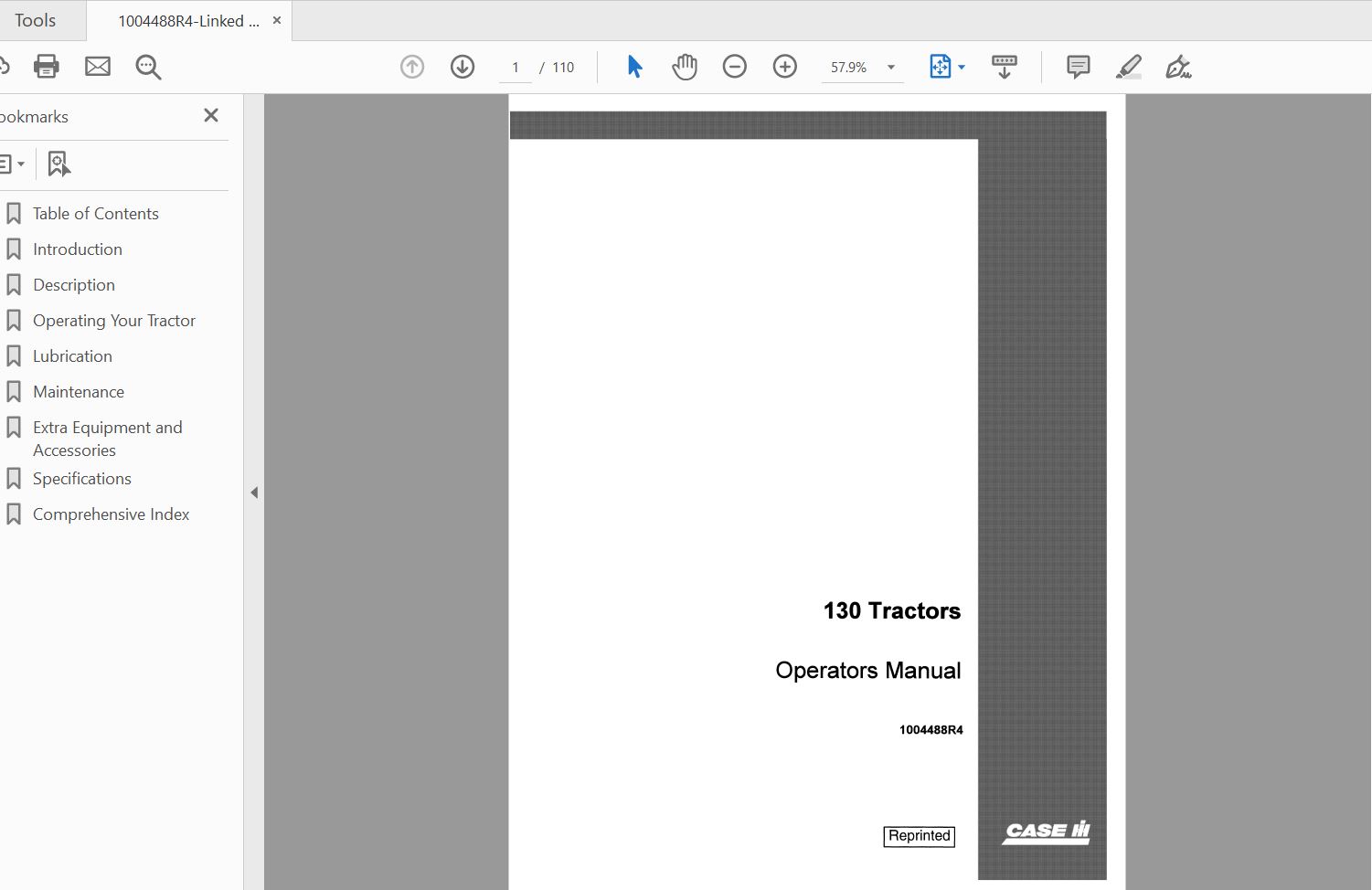 Case IH Tractor 130 Operators Manual1004488R4 1