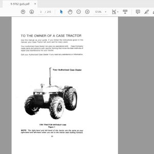 Case IH Tractor 1394 Operators Manual9 9762 1