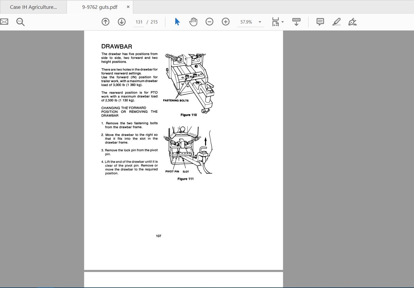 Case IH Tractor 1394 Operators Manual9 9762 4