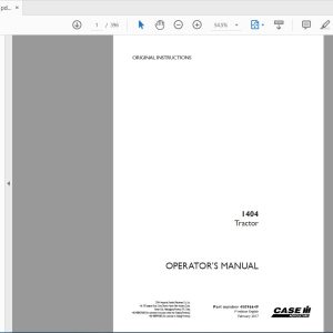 Case IH Tractor 1404 Operators Manual48096649 1