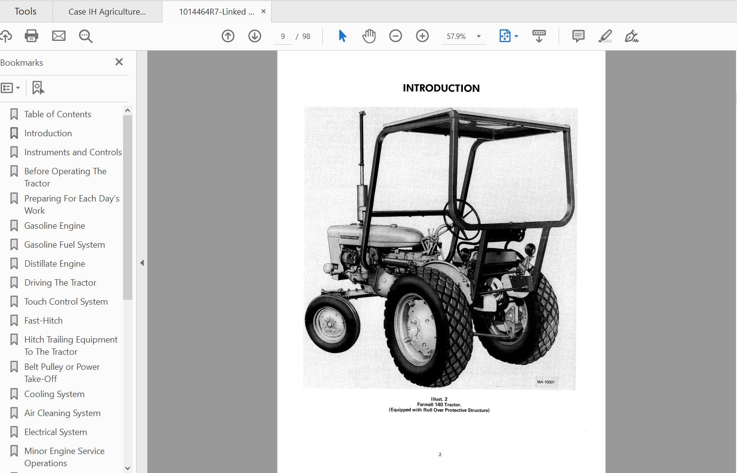 Case IH Tractor 140 Operators Manual1014464R7 2