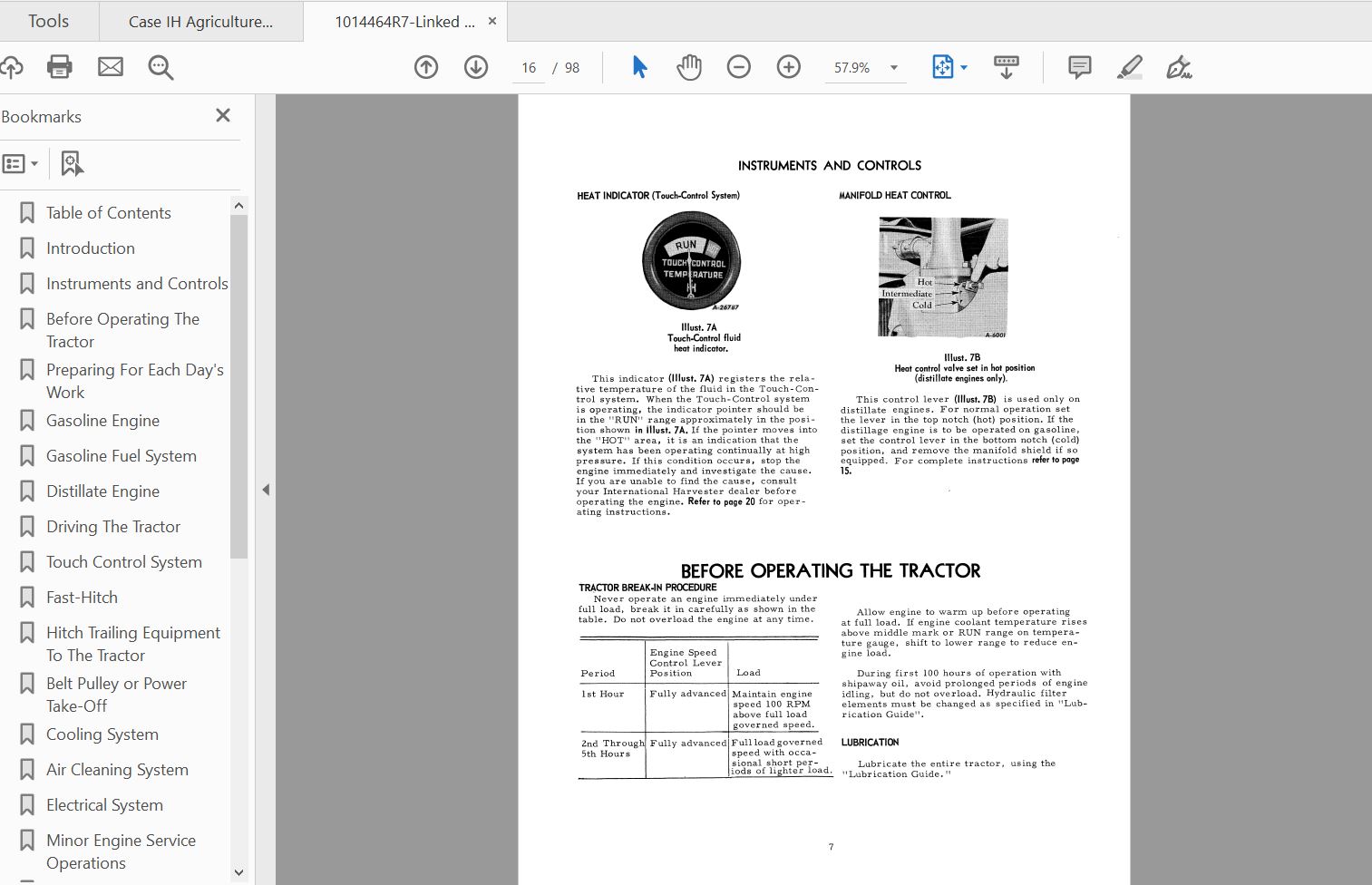 Case IH Tractor 140 Operators Manual1014464R7 3