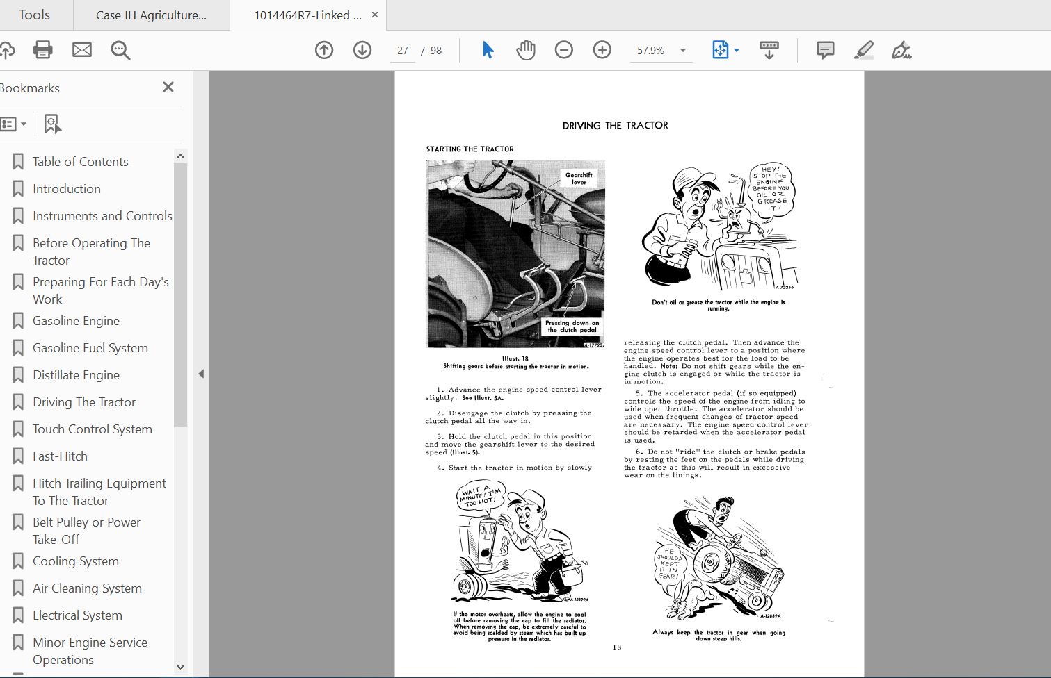Case IH Tractor 140 Operators Manual1014464R7 4