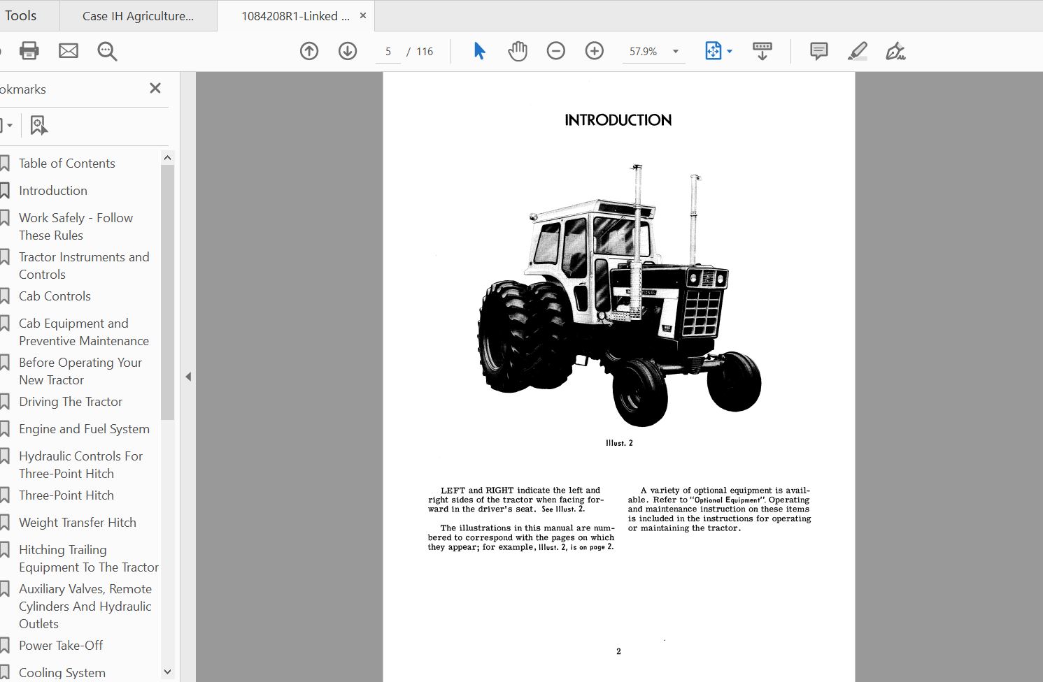 Case IH Tractor 1468 Operators Manual1084208R1 2