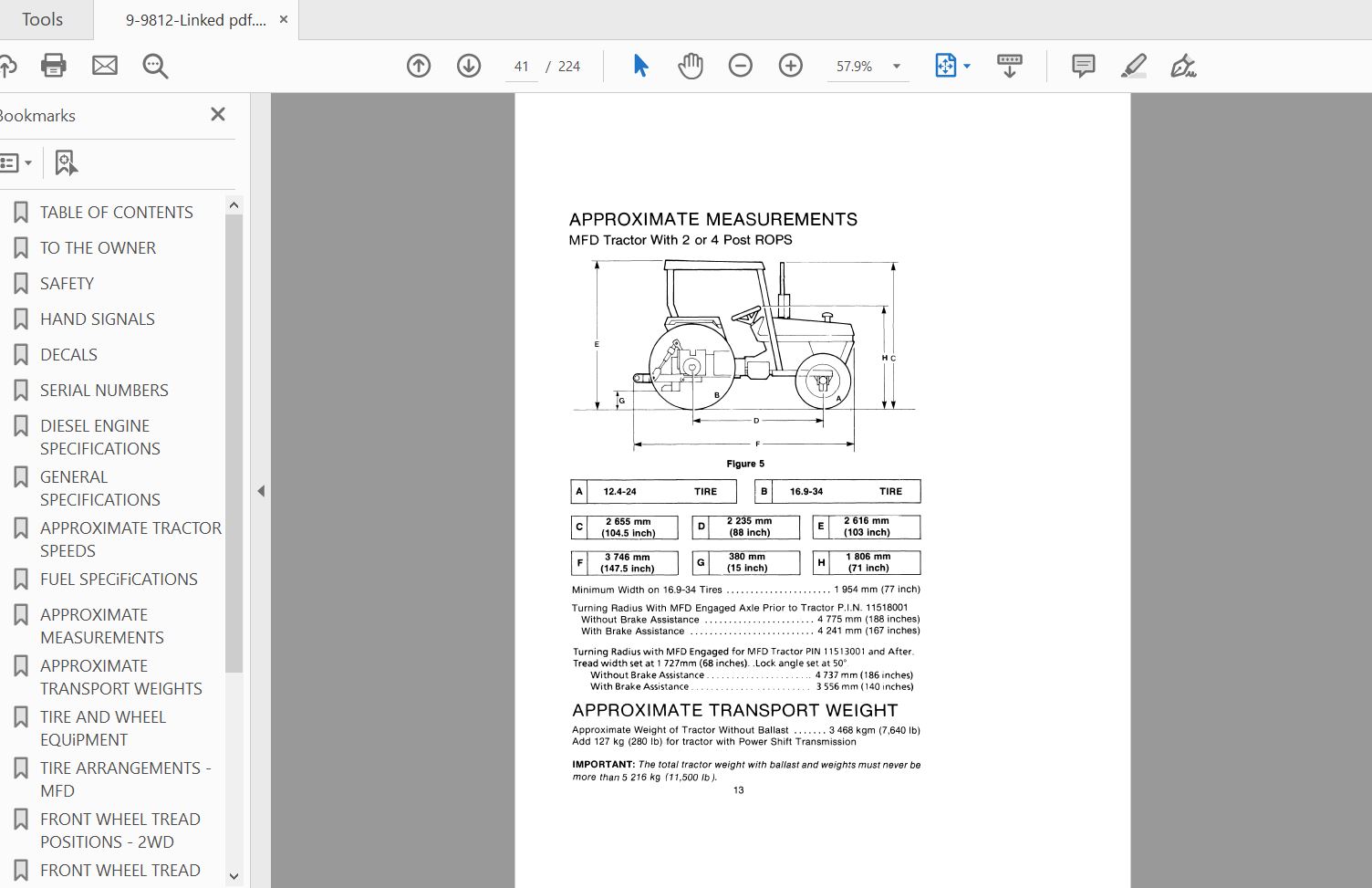 Case IH Tractor 1494 Operators Manual9 9812 2