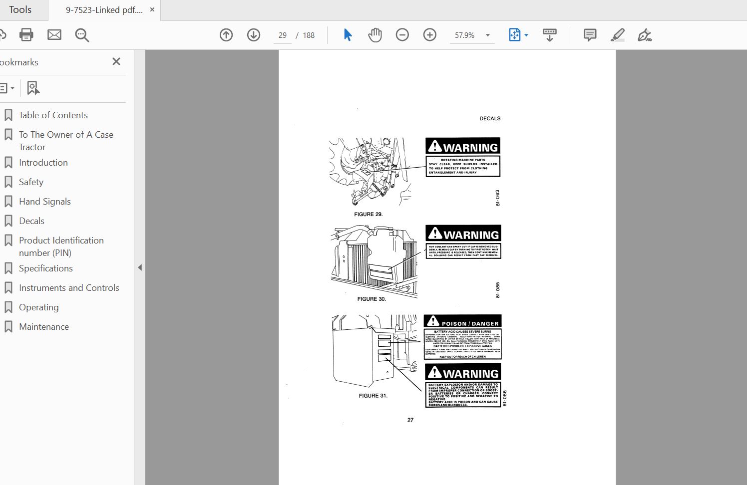 Case IH Tractor 1690 Operators Manual9 7523 3