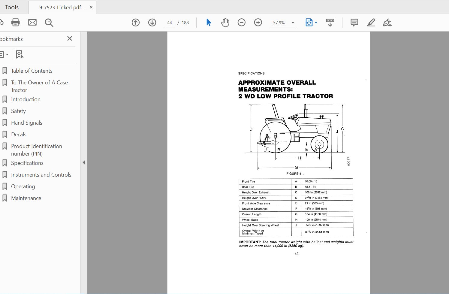Case IH Tractor 1690 Operators Manual9 7523 4
