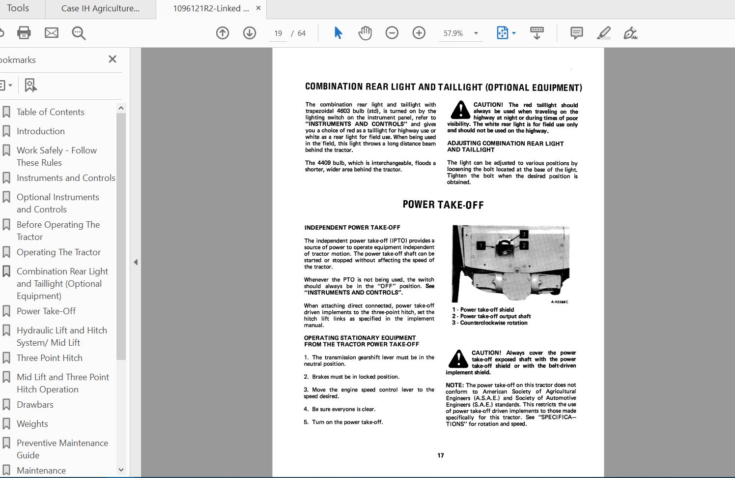 Case IH Tractor 184 Operators Manual1096121R2 4