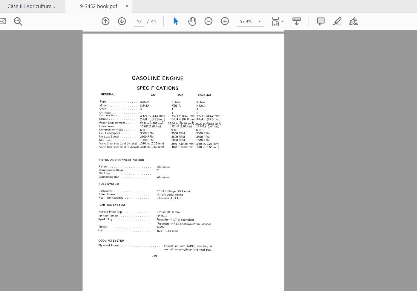 Case IH Tractor 220222224444 Operators Manual9 3452 3
