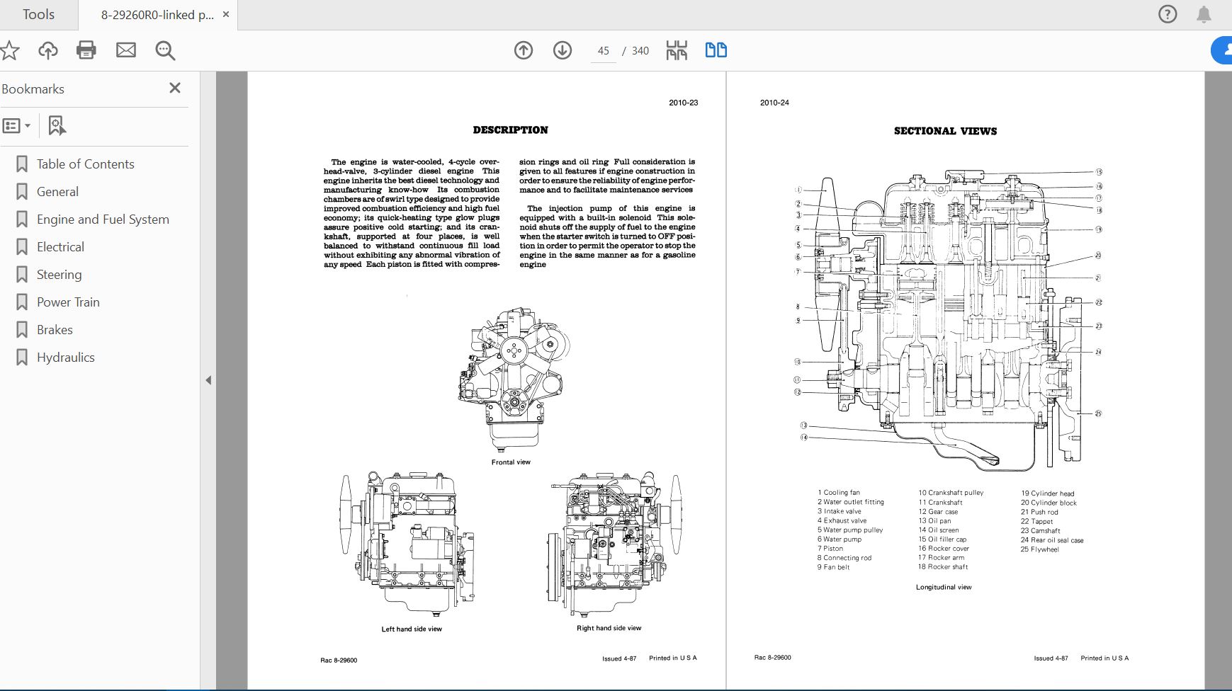 Case IH Tractor 245 255 Service Manual8 29260R0 3